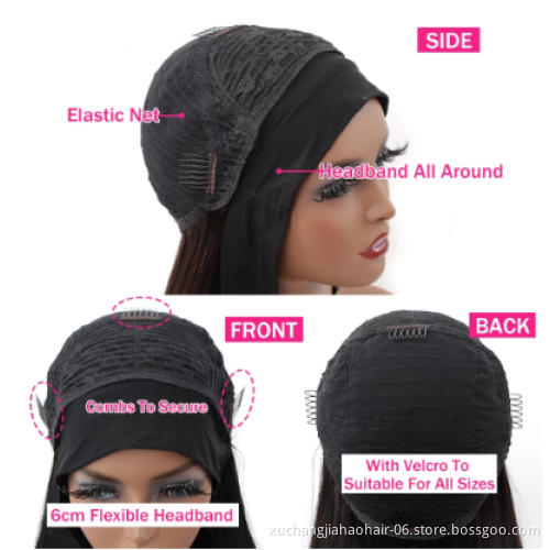 new Woman`s Romance virgin raw brazilian human hair wigs, top headband wigs for black women, easy install human hair wigs